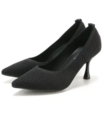 미사용 새상품 블랙 니트 하이힐