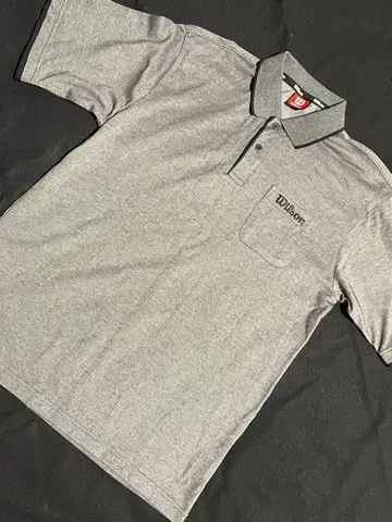 Wilson 그레이 피케 셔츠 L 반팔