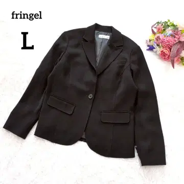 새상품급 프린지 테일러드 자켓 L 블랙 스티치 블레이저 053