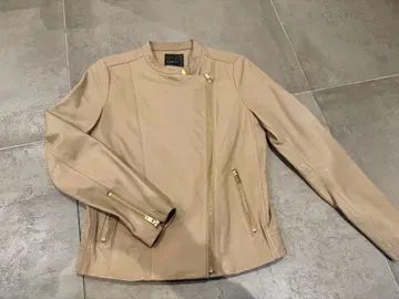 noble 노블 소프트 라무 가죽 자켓 라이더스 베이지 38