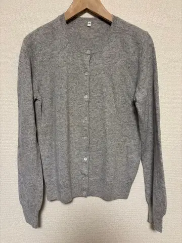 캐시미어 100% 그레이 가디건 L