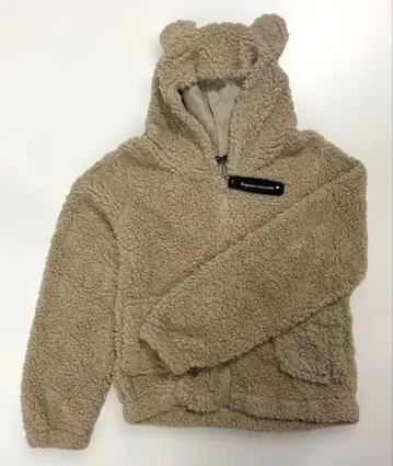 toujours ensemble 베이지 보아 후드 부착 곰돌이 후드