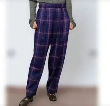 IENA LA BOUCLE 체크 턱 슬랙스