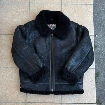 윈드아머 무스탕 자켓 b-3 블랙 램 가죽