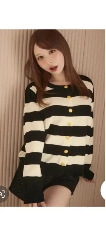 TITTY&CO. 보더 가디건 블랙/FREE