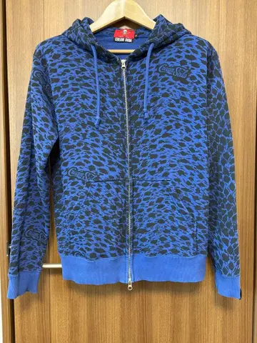 CREAM SODA 파랑 레오파드 무늬 후드티 M