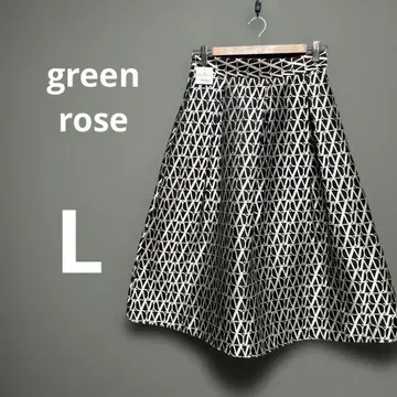 새상품 택 미포함 그린 로즈 롱 스커트 허리밴딩 L