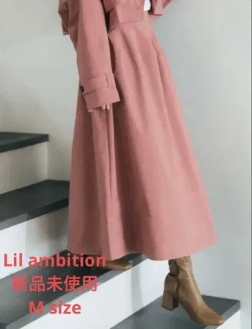 미사용 새상품 릴암비션 핑크 라이트턱 스커트 M 플레어