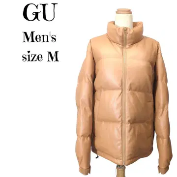 GU 히트 페이크 패디드 가죽 다운 자켓 M 카멜