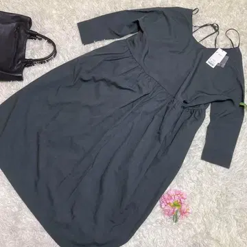 미사용 새상품 MOUSSY 롱 원피스 그린 빅 실루엣 1 S