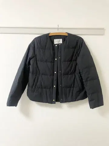 [ 새상품급 ] OPAQUE.CLIP 블랙 다운 자켓 노카라