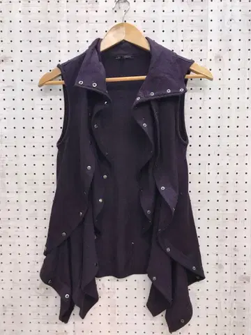 인디 시리즈 구제 의류 메니 리벳 드레이프 프릴 레이어드 스타일 베스트