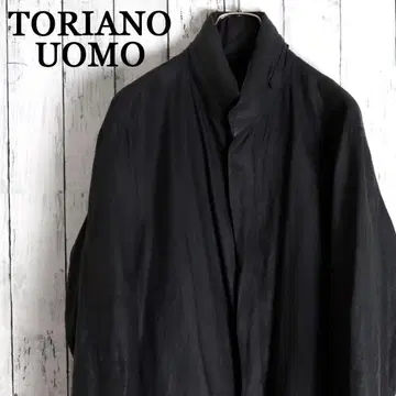 90s TORIANO UOMO 폴리우레탄 코팅 린넨 블루종