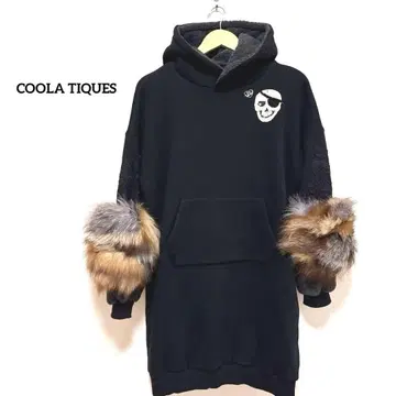 새상품급 COOLA TIQUES 롱 후드티 원피스 스컬 자수