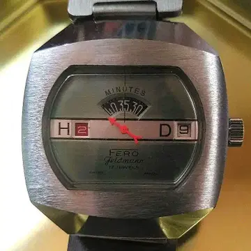 FERO 스테인리스 스틸 아날로그 시계 <작동품>