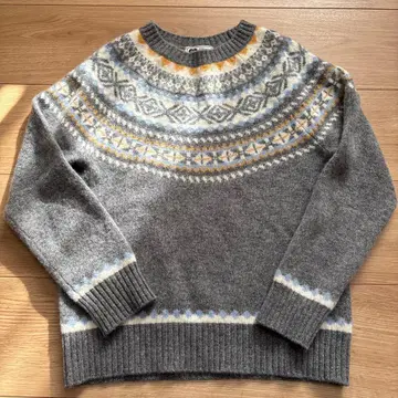 쿠미쿄쿠 페어아일 패턴 힌치리프 니트