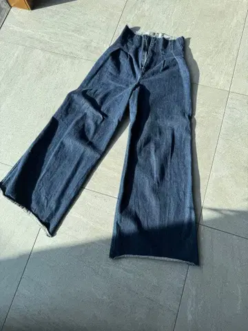 EMODA 와이드 레그 데님 S 사이즈 프린지 헴