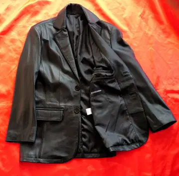 미사용급 본절단 테일러드 자켓 BLACK LEDER 양가죽 시프스킨