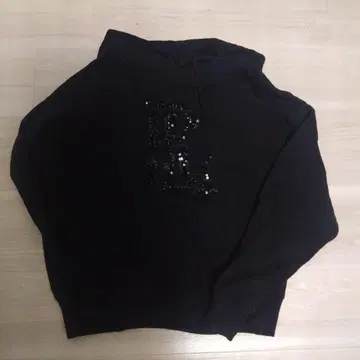 폴로 랄프로렌 비즈 자수 로고 블랙 후드티