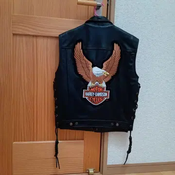 KADOYA 카도야 가죽 베스트 L 사이즈 독수리 자수