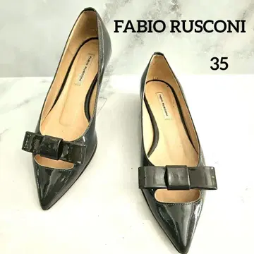 FABIO RUSCONI 플랫 펌프스 리본 에나멜 그레이 계열 35