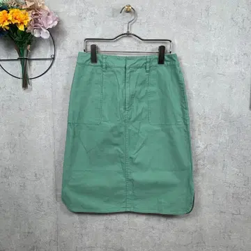 [ 새상품급 ] StyleNote 미디 스커트 I라인 M 상당 그린 무지