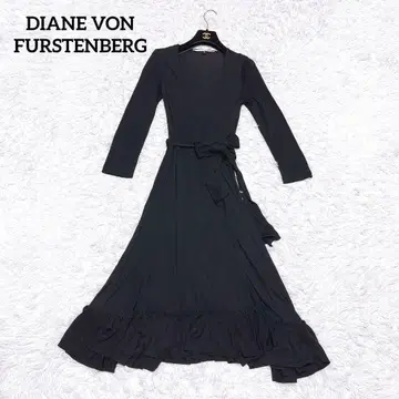 다이앤 폰 파스텐버그 플레어 원피스 리본 카슈쿨 블랙 S