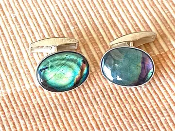 래브라도 라이트 실버925 커프 링크스 Labradorite-925