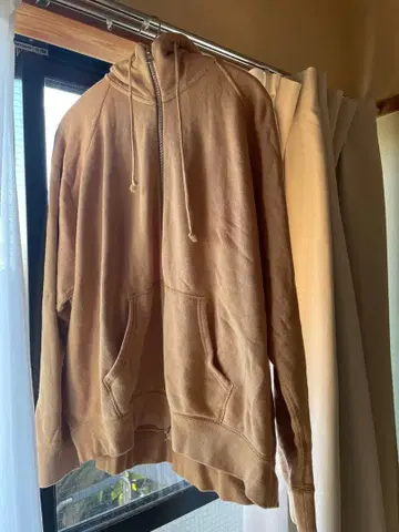 루프 휠러 베이지 후드 부착 후드티