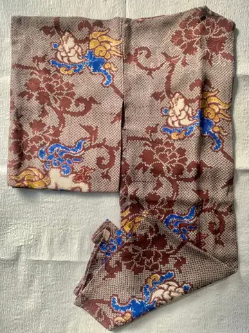 앤티크 긴 겉옷 순수 실크 히키타에 당사자 대정 로망