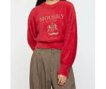 moussy FLUFFY MOUSSY 니트탑 레드