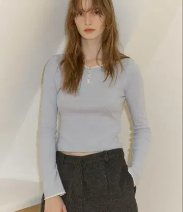 giunon 아이렛 프릴 리브 상의 블루