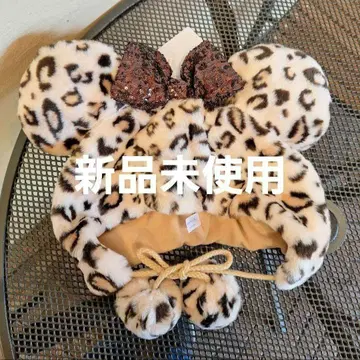 [ 새상품 ] 미니 팬캡 레오파드 무늬 헤이세이 갸루 베이지