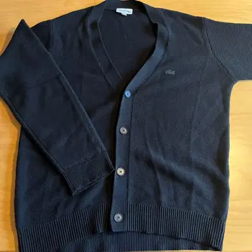 LACOSTE 블랙 V넥 가디건