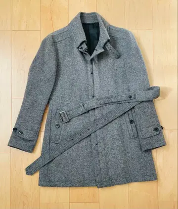 TAKAQ 그레이 트렌치코트 벨트 포함