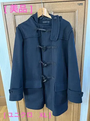[ 새상품급 ] UNIQLO 유니클로 후드 부착 더플 코트 네이비