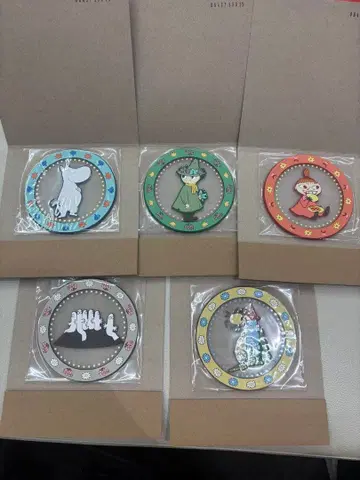 BANDAI 무민 클리어 러버 코스터 5종 세트