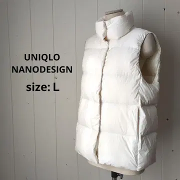 유니클로 파우더 소프트 다운 베스트 NANODESIGN 화이트 L 여성용