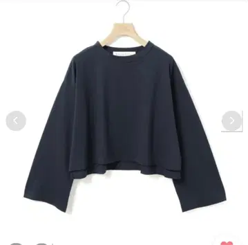 MidiUmi 플레어 슬리브 풀오버 네이비