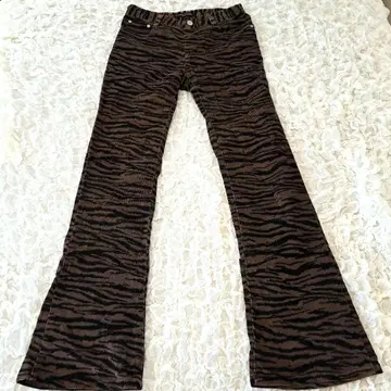 제브라 패턴 부츠컷 팬츠 이탈리아제 헤이세이 갸루 Y2K