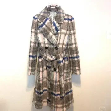 그레이스 콘티넨탈 샤기 체크 코트