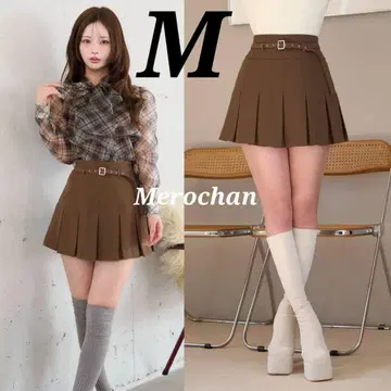 다리치 세미 와이드 플리츠 테일러드 미니 스커트 M