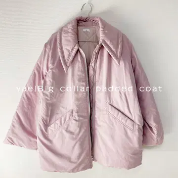 Yae 빅 칼라 패딩 코트 아우터 | 핑크 방한 프리 사이즈