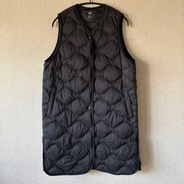 유니클로 울트라 라이트 다운 롱 베스트 블랙 L