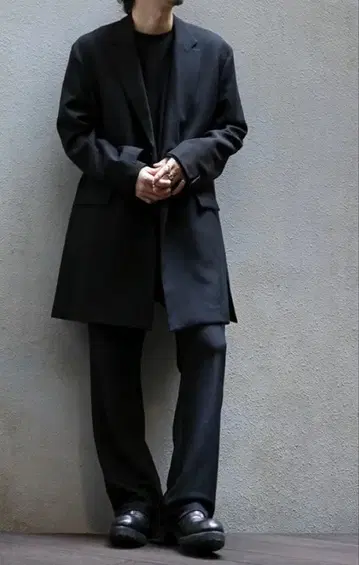 MB 하이엔드 비슈 울 오우미 표백 테일러드 자켓 코트 블랙 S 사이즈