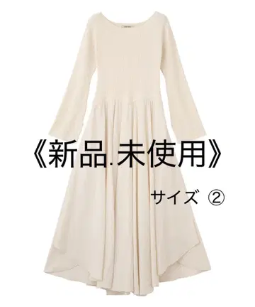 COCODEAL 페탈헴 스커트 도킹 니트 원피스