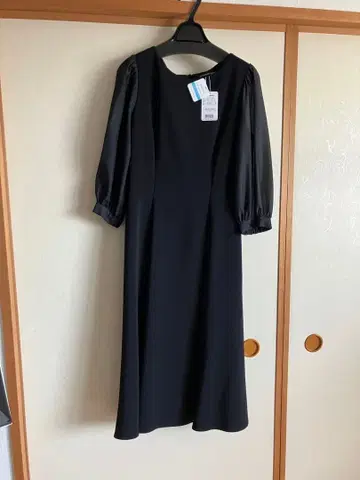 STRAWBERRY-FIELD 블랙 롱 원피스 7부 소매