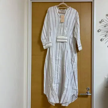 Rose Tara 스트라이프 긴팔 셔츠 원피스