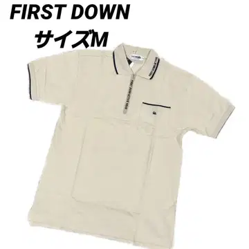 FIRST DOWN 반팔 피케 셔츠 베이지 M