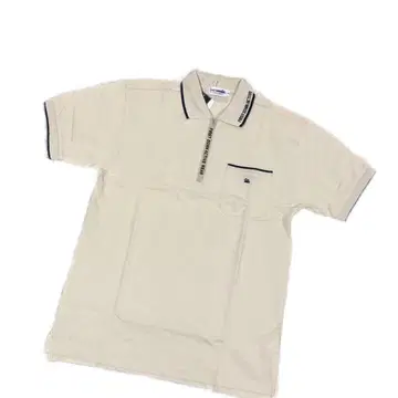 FIRST DOWN 반팔 피케 셔츠 베이지 M